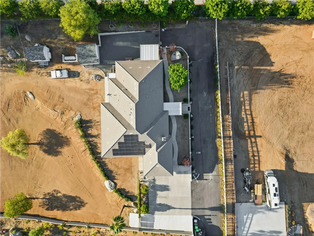 Aerial View of Home With Solar