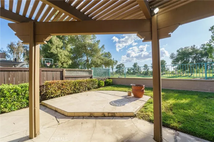 Backyard with cement patio