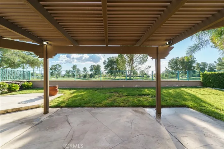 Backyard with covered patio
