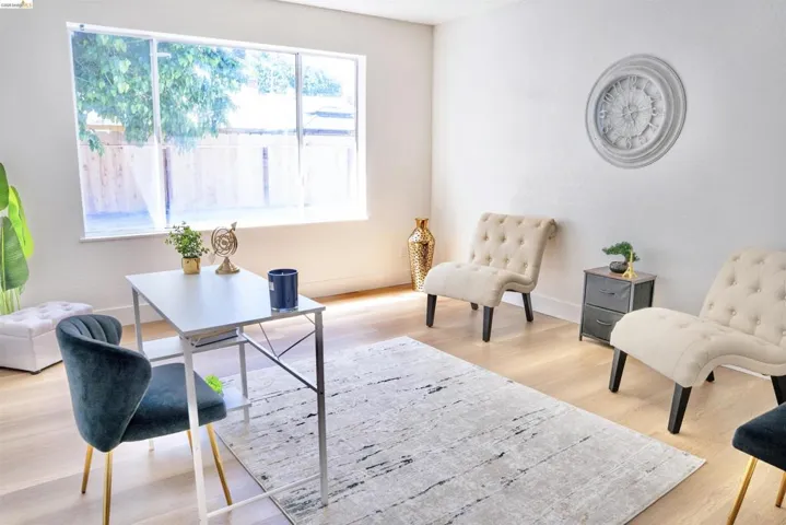 Office featuring light wood finished floors and baseboards