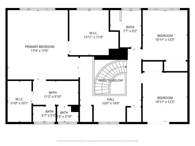 Upstairs floor plan