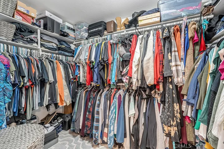 Walk in closet in the master bedroom