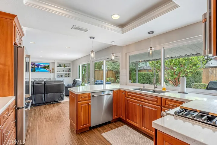Kitchen view into the family room
