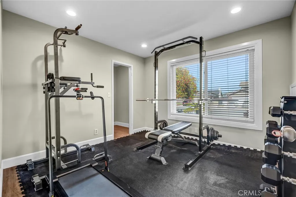 downstairs bedroom 1 being used as exercise room