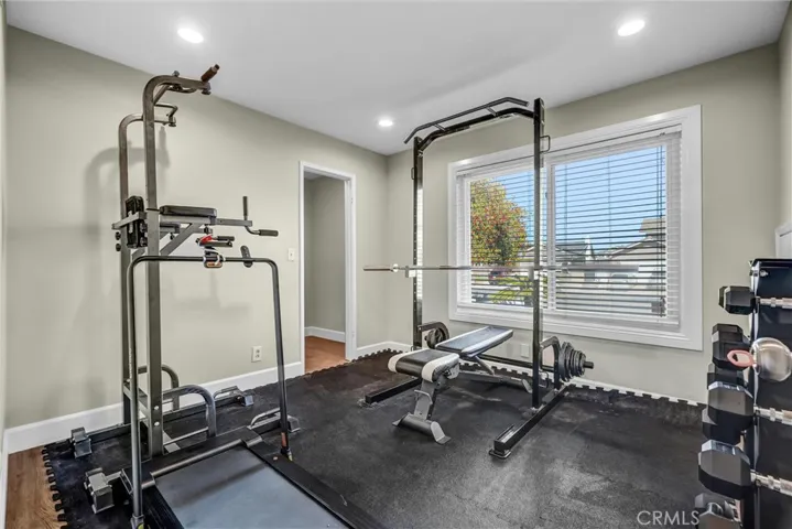 downstairs bedroom 1 being used as exercise room