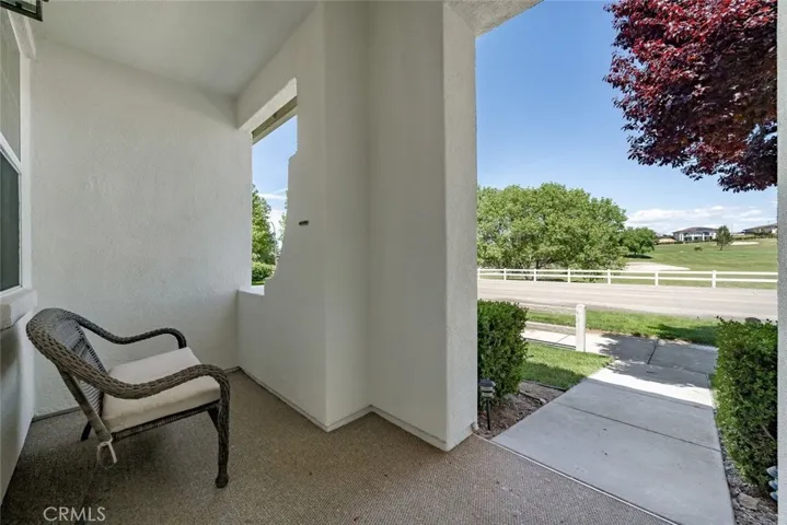 Front porch with golf course views