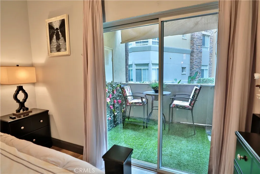 Primary room view to patio/courtyard