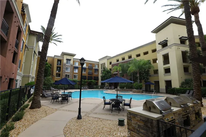 Side of pool with BBQ
