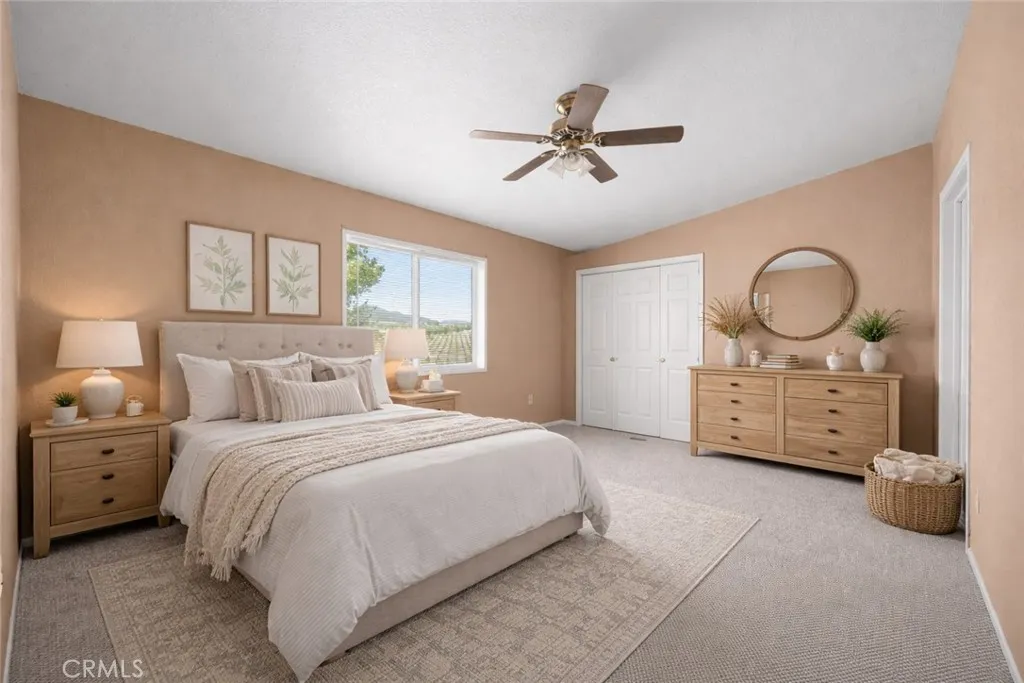 Primary bedroom virtually staged