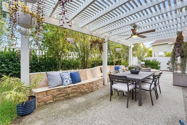 Aluma-wood patio cover with bistro lights