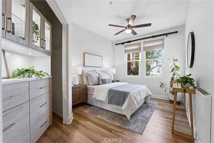 Main Floor Bedroom with built ins, large walk in closet
