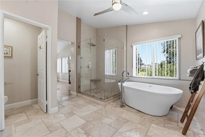 Gorgeous walk in shower and spa tub
