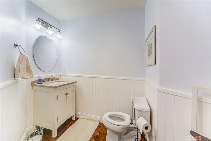 Lower level powder room