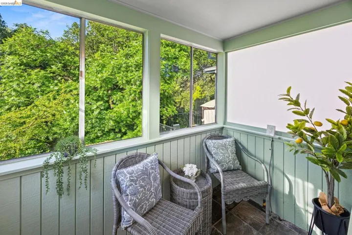 Sunroom with a balcony