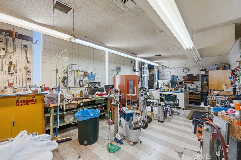 Main workshop view from side, back.