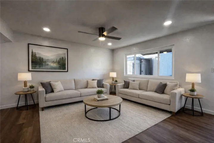 Spacious living room. Artificially staged