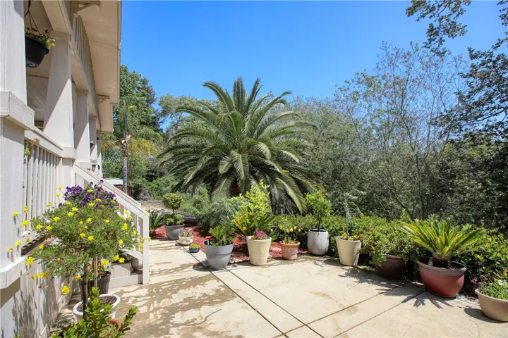 Concrete patio overlooking the Creek