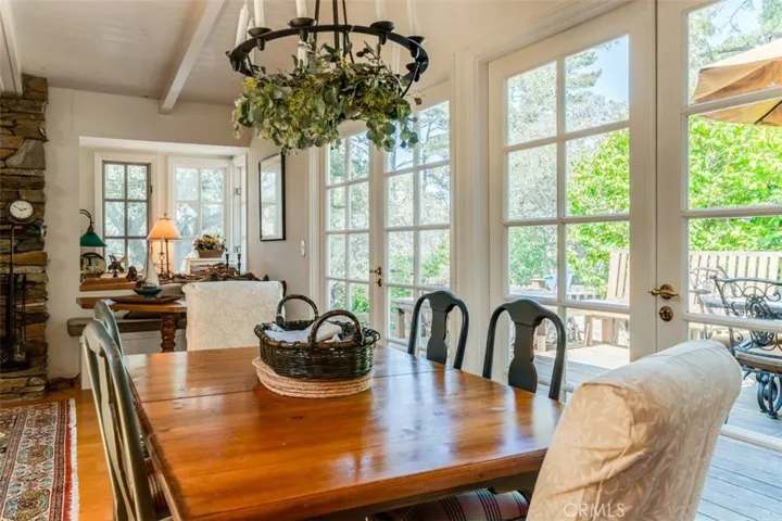 Dining Area next to French Doors out to Front Patio