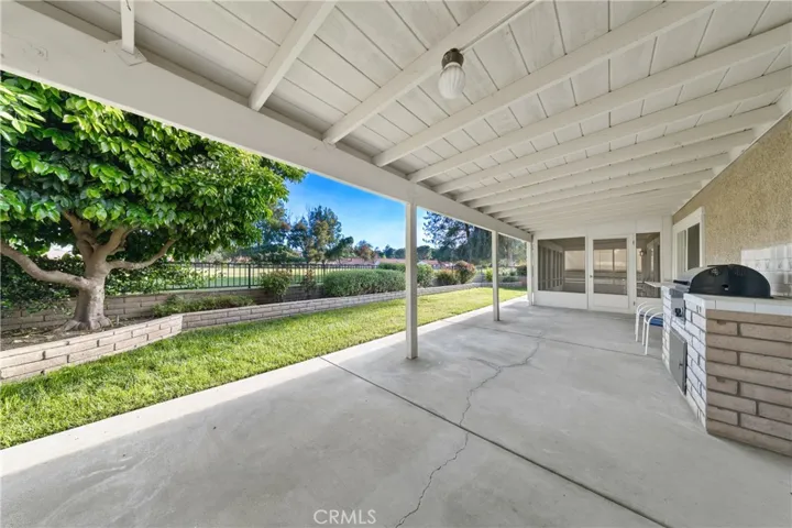back patio with fairway views