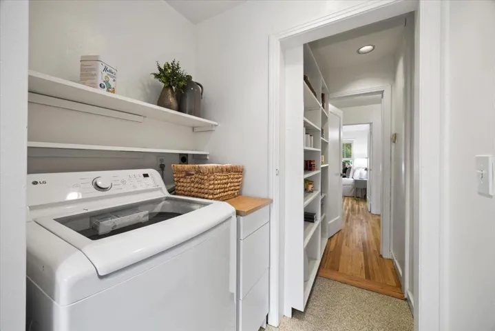 Washer and storage area