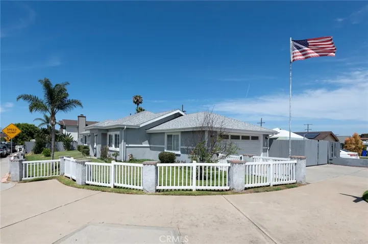 Front view of corner lot
