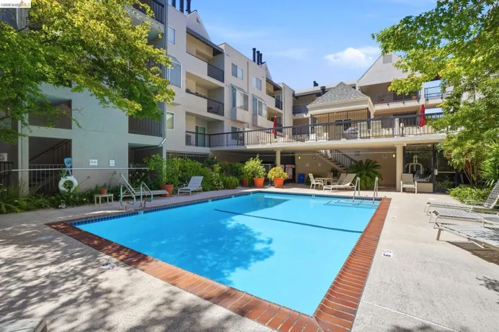 Outdoor swimming pool with brick coping