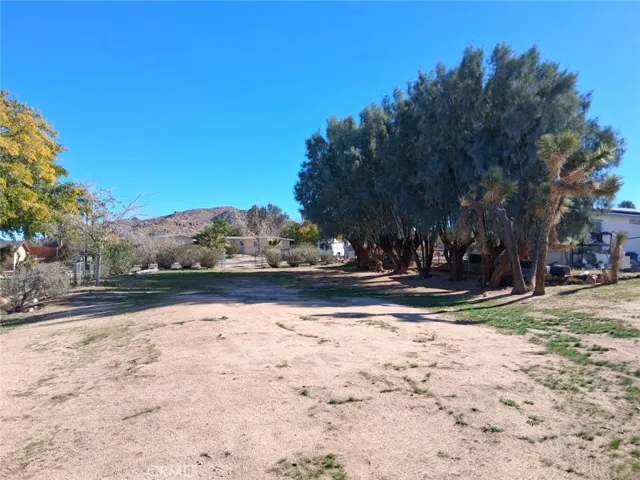 Looking east.  Fully fenced lot.