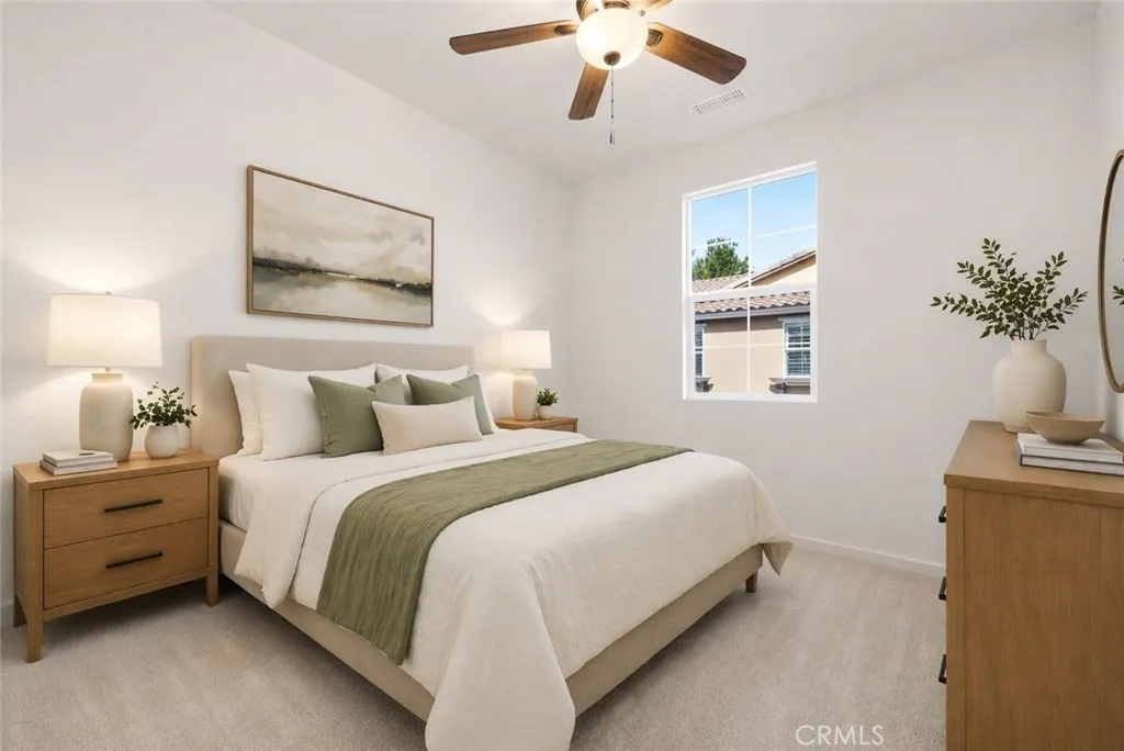 Virtually staged 3rd Bedroom