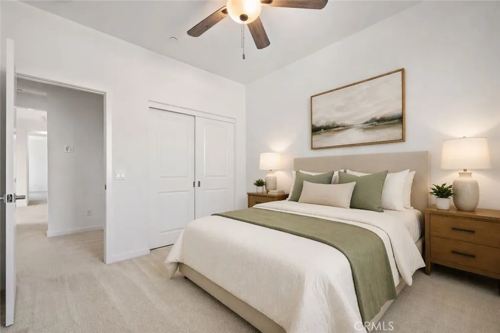 Virtually staged 3rd Bedroom