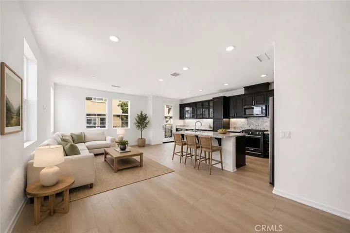 Virtually staged family room