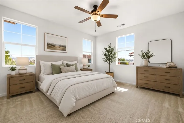 Virtually staged Master bedroom