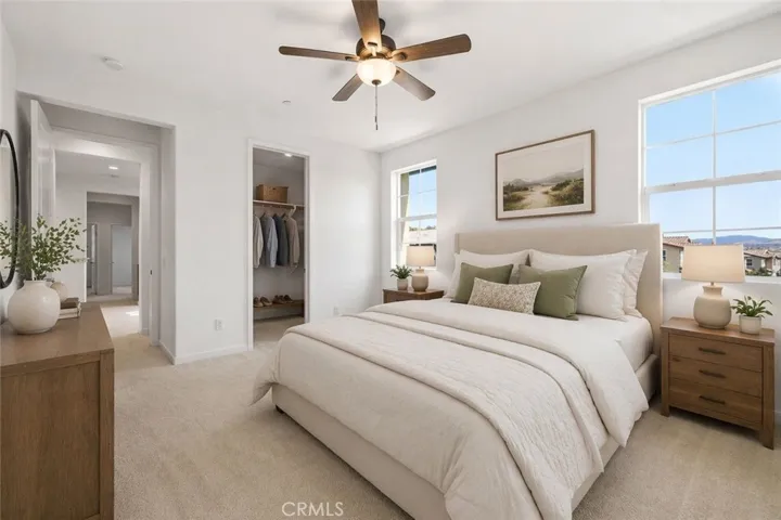 Virtually staged Master Bedroom