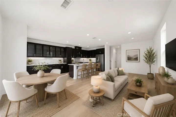 Virtually staged family room