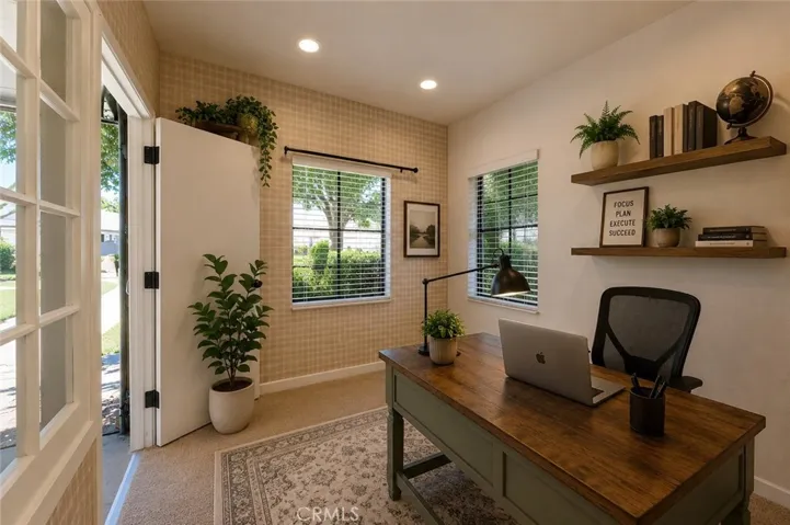 Front Office/Storage/Gym, Workshop or Hobby/Work Room in garage - Digitally Staged Alternate view of both windows