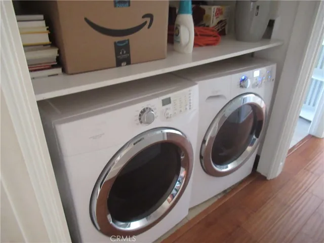 Washer and dryer closet in hall