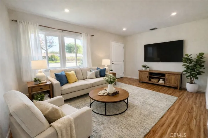 Digitally staged Living Room with furniture