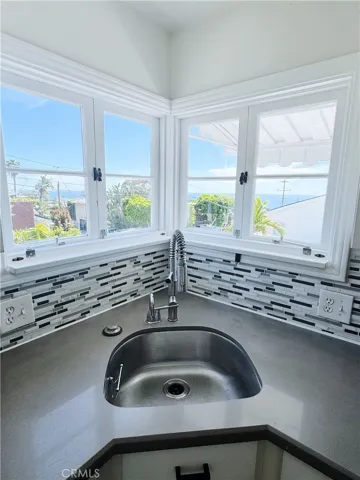 Sink with and ocean view