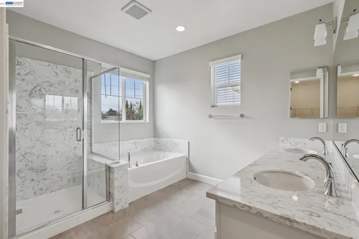 separate shower and soaking tub