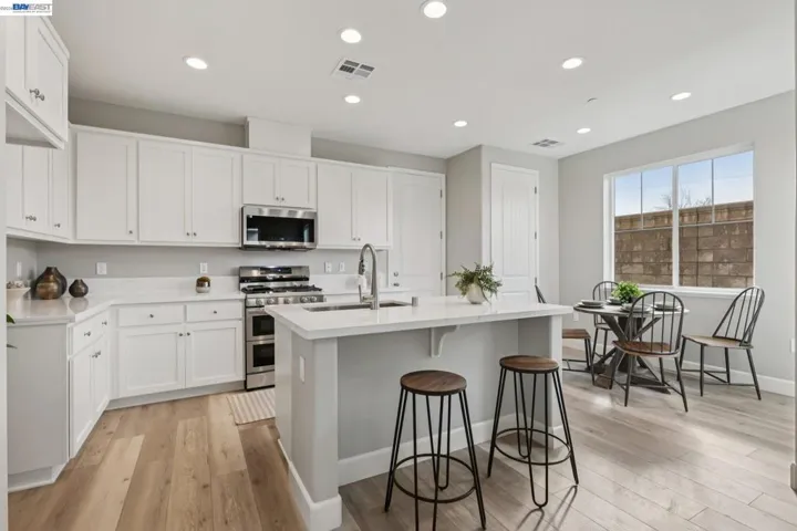 open kitchen-stainless steel appliances