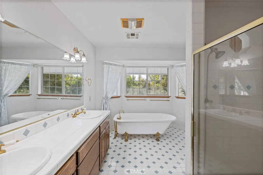 Upstairs primary suite bathroom