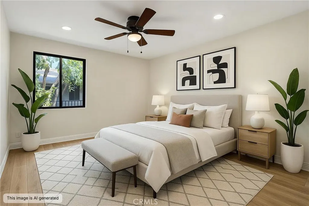 This is a virtually staged photo of Bedroom #2, provided as a decorating idea.
