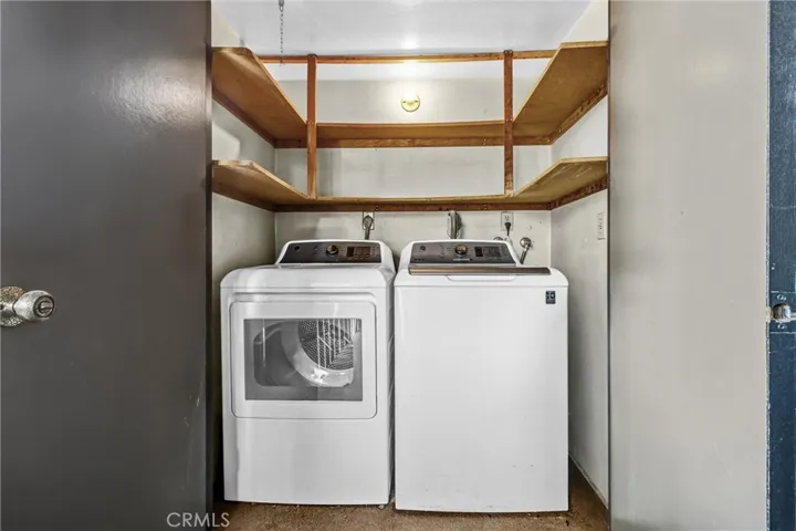 The laundry closet is located on the balcony for super convenience.
