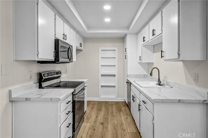 The kitchen is newly remodeled and ready for a new chef.