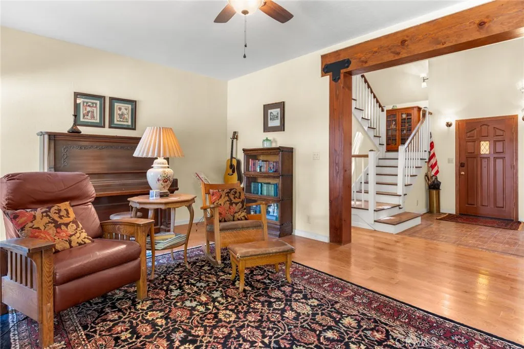 Exposed wooden beams add to the character.