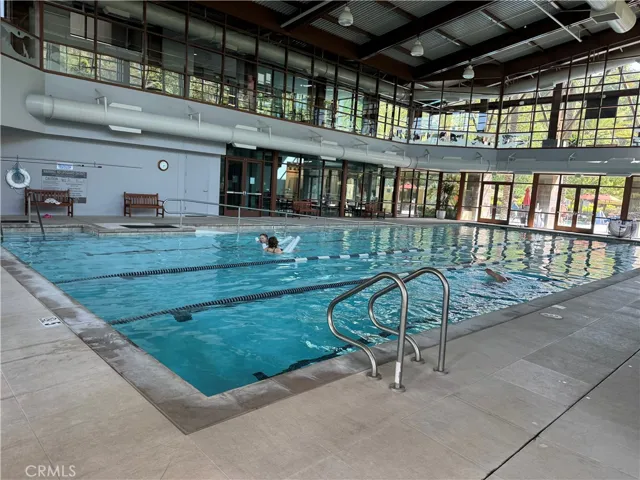 This Indoor Pool is for laps and Water Aerobics Classes. Walking Track is above.