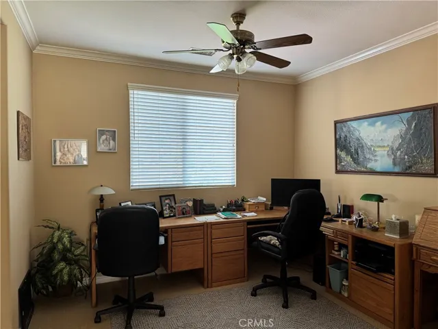 This office area has the potential to become the third bedroom.