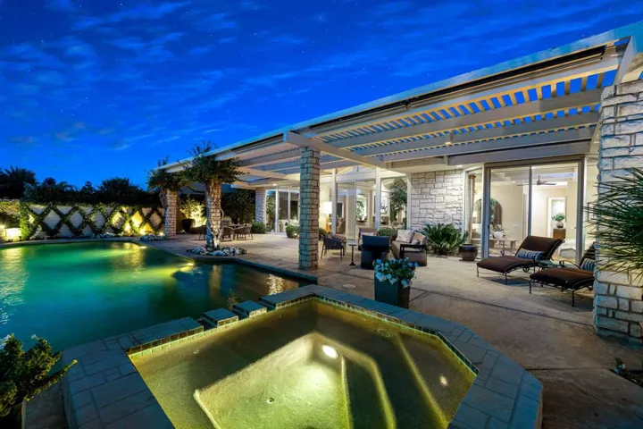 Back of home at dusk