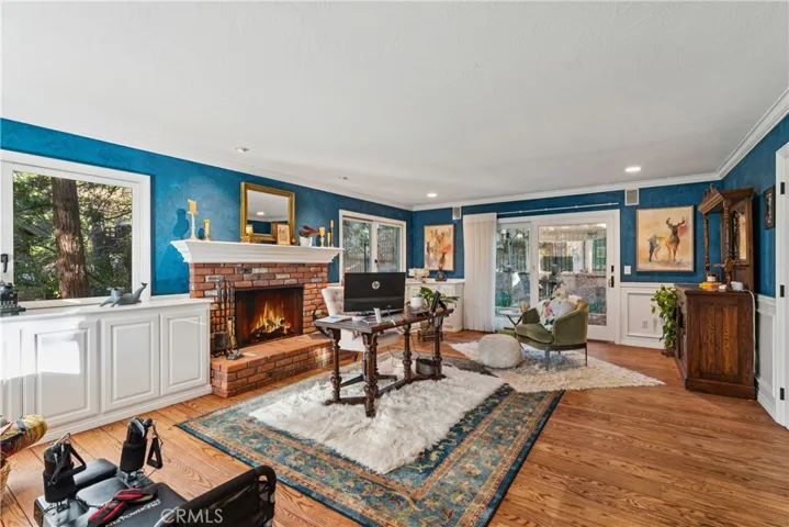 Lower lever living room fireplace