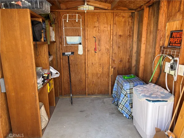Shed, including RV washer and dryer