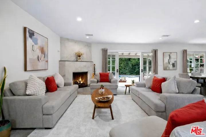 Fireplace flame digitally enha